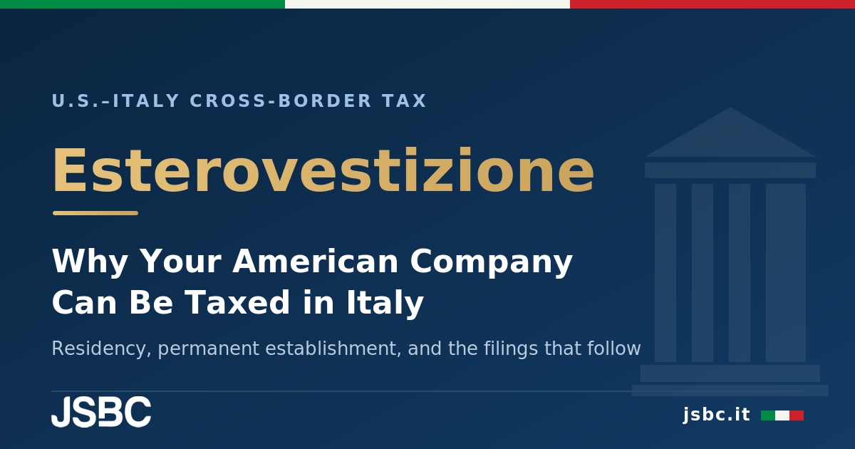 An American-owned company run from Italy reclassified as Italian resident under esterovestizione and Article 73 TUIR