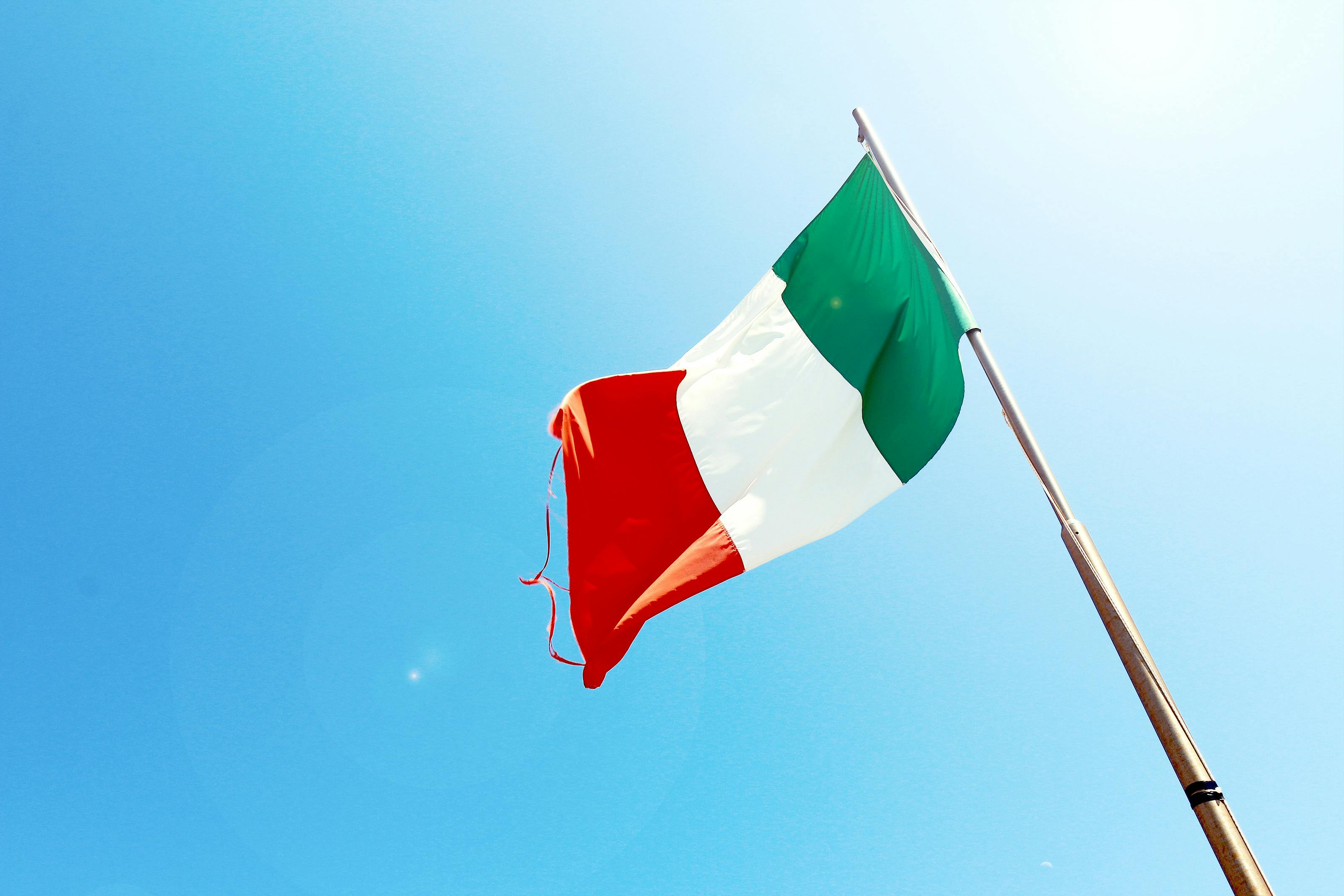Italian tax visualization with currency and government documents